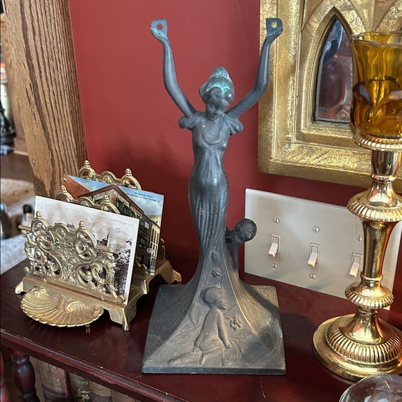 Other - Antique Art Nouveau Bronze Figural Vanity Mirror Base